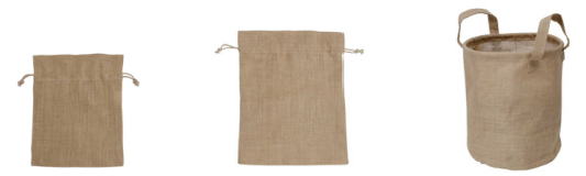ジュート巾着小　ジュート巾着大 バケツ型ジュートバッグ